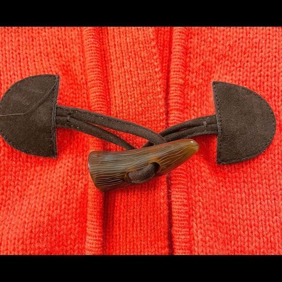 Ralph Lauren, LRL Orange Hooded Toggle Front Long Cardigan - Picture 5 of 8